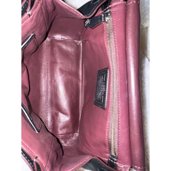 Coach Black Cherry Tea Rose Top Handle Bag Deep plum / Oxblood Leather - Picture 6 of 11